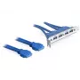 DeLOCK lizdo dangtelis USB3.0 Pin Header 19 kontaktų 2 x vidinis > 4 x USB3.0-A lizdas išorinis - lizdo dangtelis (82974)