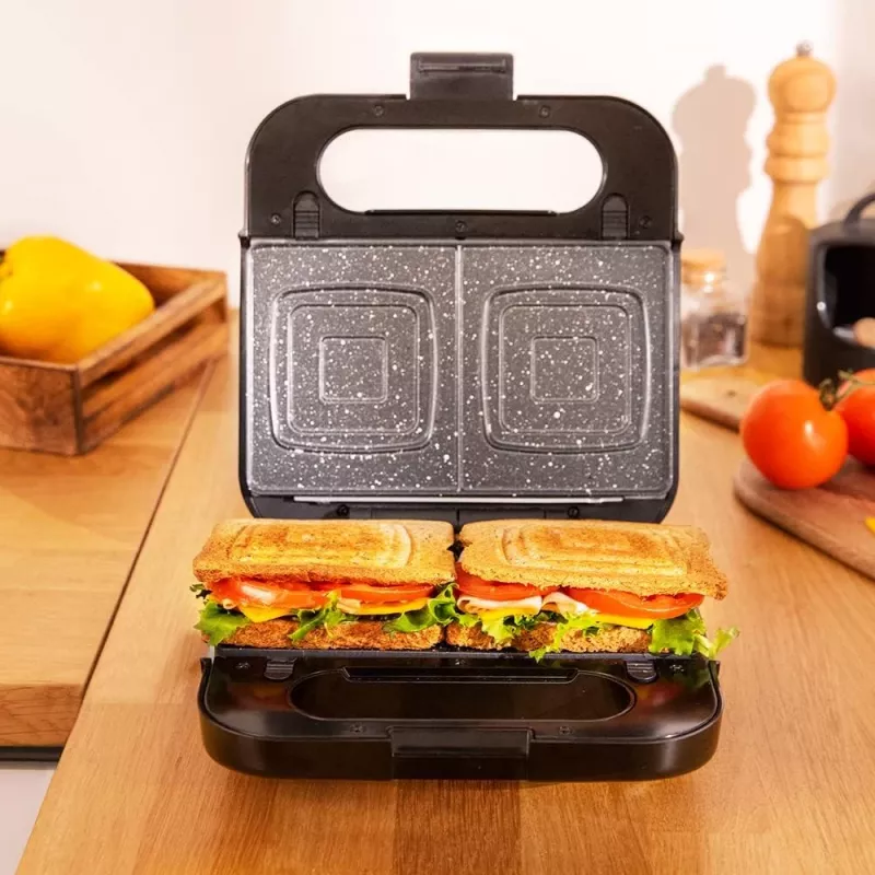 Cecotec sumuštinių keptuvė | Rock’nToast 4in1 | 1000 W | Plokščių skaičius 4 | Juoda