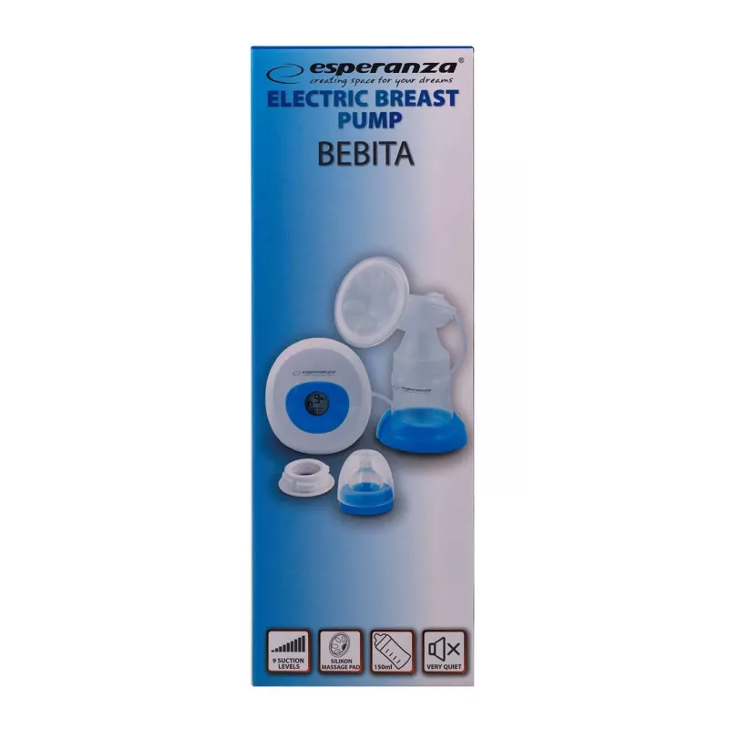 Krūties pompa ESPERANZA ECM001B elektroninė, talpa 1550 ml, kintamoji srovė / baterija