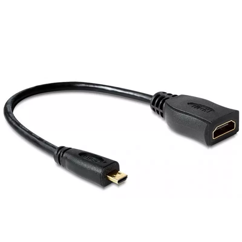 HDMI laidas DeLOCK 65391 0,23 m A tipo į D tipo juodas