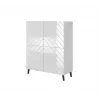 Lentynų blokas cama meble ABETO 100.5 x 40 x 121.5 cm balta/blizgi balta, ant grindų stovinti prie sienos tvirtinama spintelė