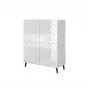 Lentynų blokas cama meble ABETO 100.5 x 40 x 121.5 cm balta/blizgi balta, ant grindų stovinti prie sienos tvirtinama spintelė