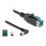 DeLOCK PoweredUSB laidas, USB kištukas 12 V į DC 5,5 x 2,5 mm kištuką kampuotas, 1 m