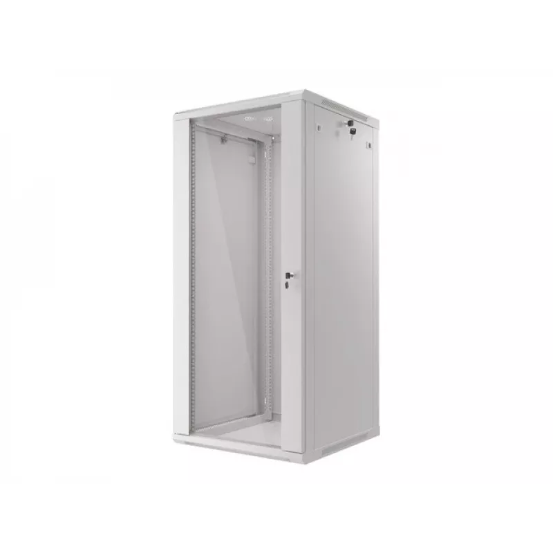 Lanberg sieninė montavimo stovo spinta 19'' 27U 600x600mm pilka (stiklinės durys)