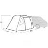 Drive-away tentas easy camp Eidfjord Pilka — standus rėmas, 3400×3100×2100 mm, 3 m atsparus vandeniui