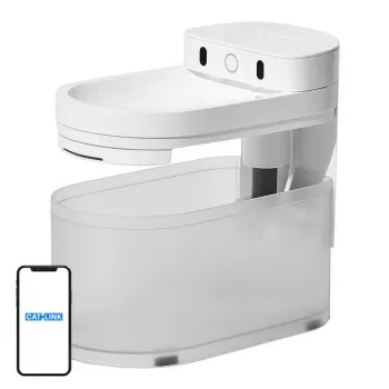 Automatinis gyvūnų girdykla Catlink Pure 3 AI — universalus tiektuvas/girdykla, 2,3 l, ABS, baterija 5 Ah, 30 dB, balta
