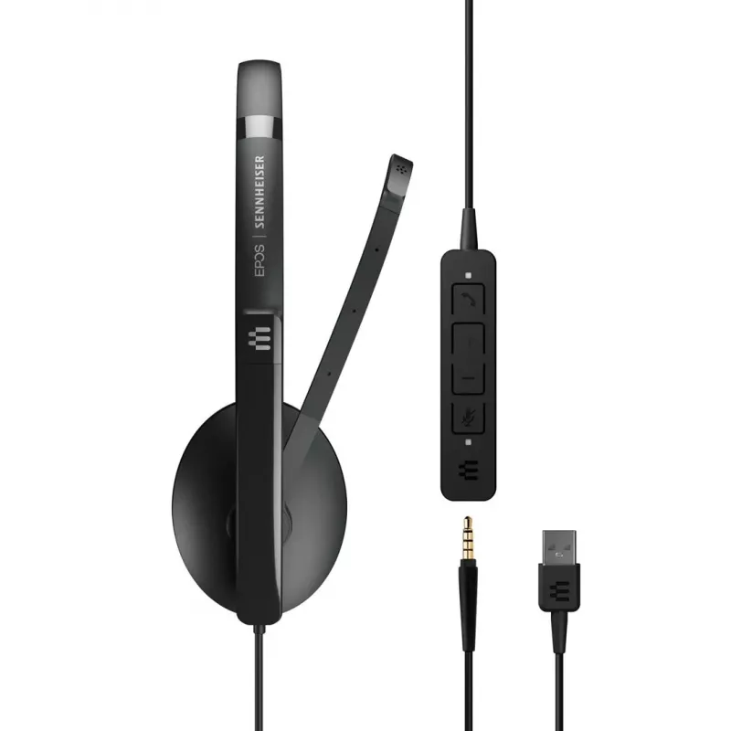 EPOS ADAPT 135 USB II ausinės su laidu, lankeliu, biurui/skambučių centrui, USB Type-A, juodos spalvos