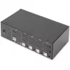 KVM jungiklis Digitus DS-12883 4 prievadų dvigubas ekranas 4K HDMI USB