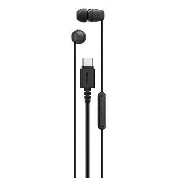 Sony IER-EX15C ausinės su mikrofonu, laidinės, įkūrinės, skambučiams ir muzikai, USB-C, juodos