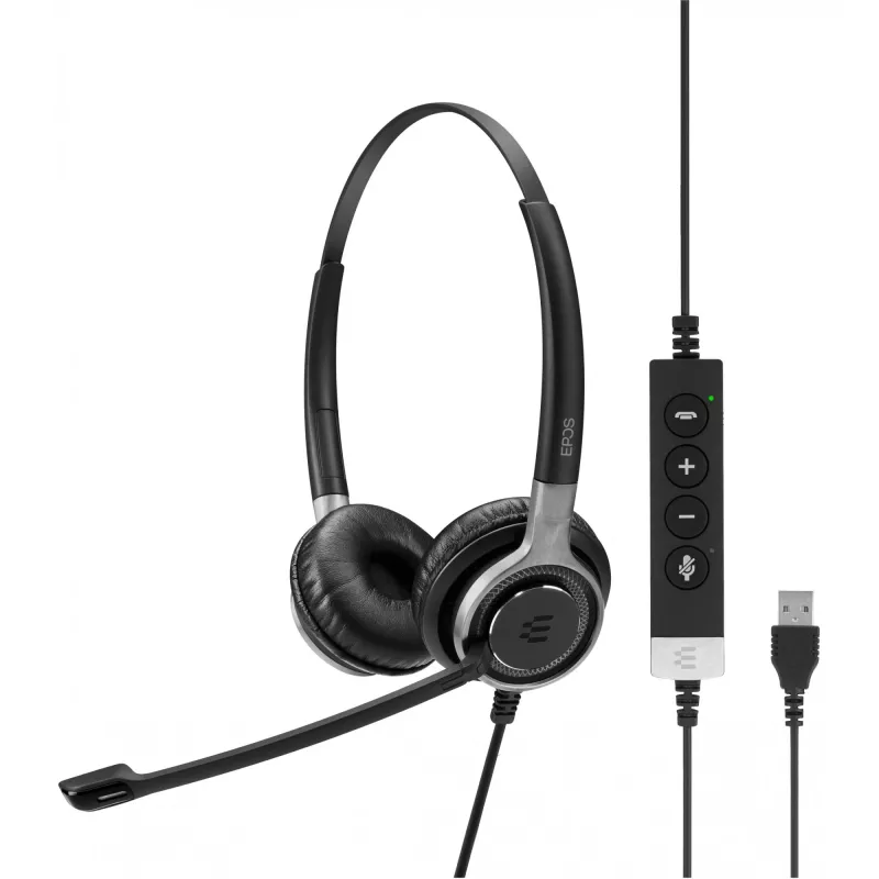 EPOS IMPACT SC 660 USB ML ausinės su laidu, lankeliu, skirtos skambučiams/muzikai, USB Type-A, juodos, sidabrinės