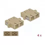 DELOCK optinis adapteris SC lizdas–SC lizdas smėlinis, 4 vnt. pakuotė (modelis 85996)