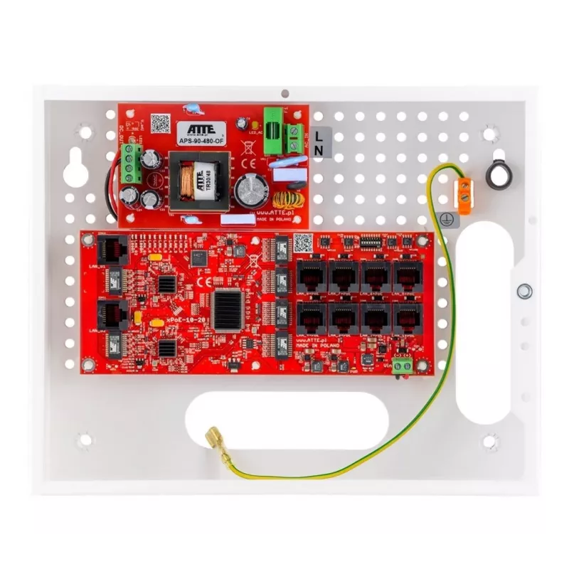 Tinklo komutatorius ATTE IP-8-20-E 8 IP kameroms su 20 W maitinimo šaltiniu