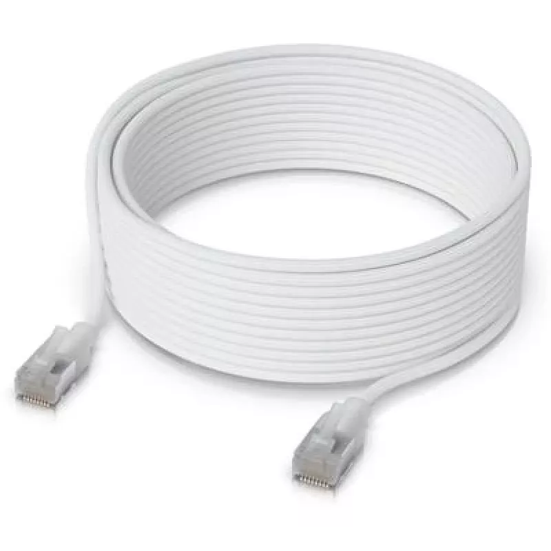Tinklo kabelis Ubiquiti UACC-Cable-Patch-EL-C6A-12M-W RJ-45 Cat6a 12 m permatomas baltas