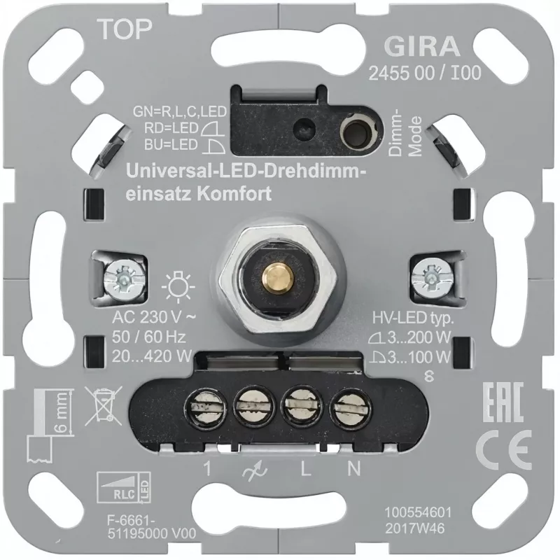gira S3000 UniLED sukamasis reguliatorius Komfort (modelis 245500)