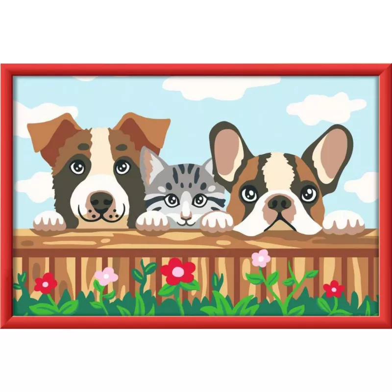 Tapybos rinkinys Ravensburger CreArt — šunys ir katės (tapymo pagal skaičius rinkinys)