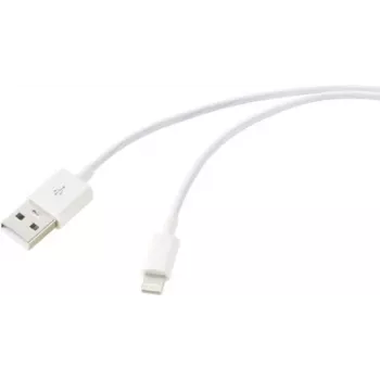 Renkforce USB laidas USB 2.0 USB-A kištukas, Apple Lightning kištukas 2,00 m baltas (matinis) RF-5724086 (RF-5724086)