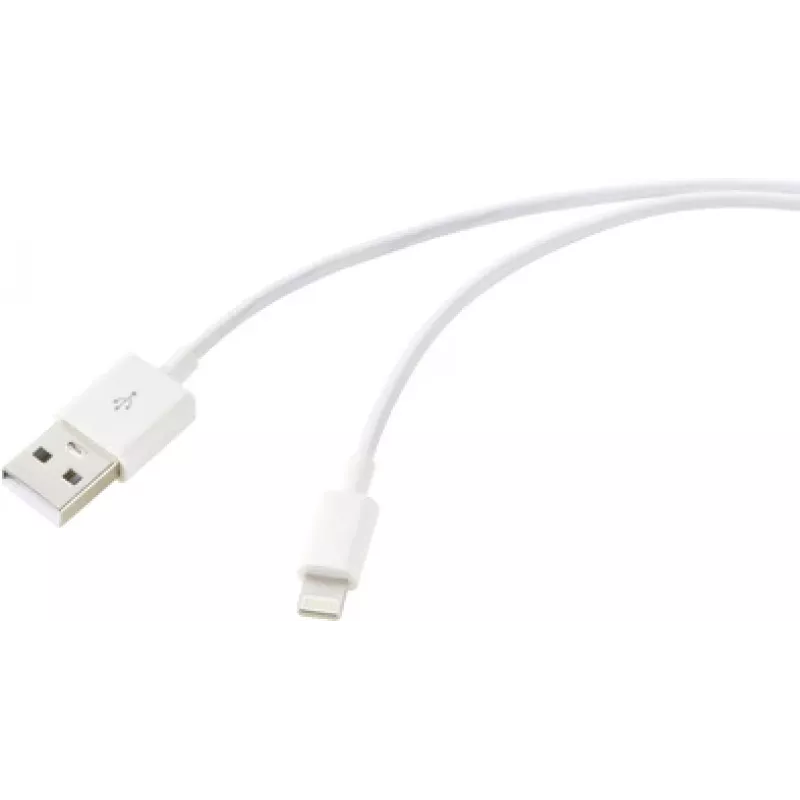 Renkforce USB laidas USB 2.0 USB-A kištukas, Apple Lightning kištukas 2,00 m baltas (matinis) RF-5724086 (RF-5724086)