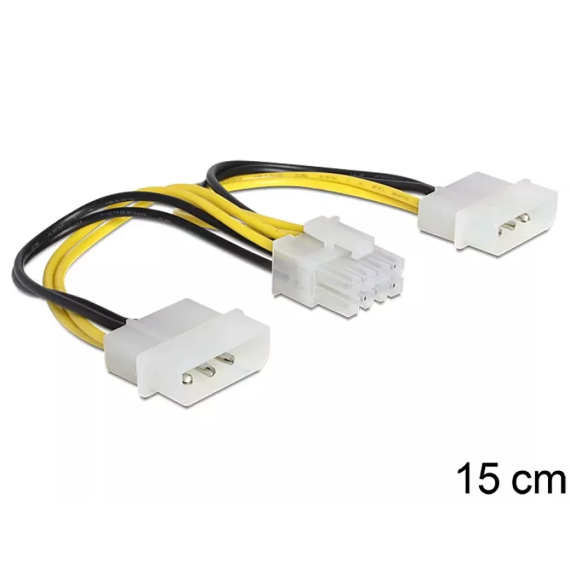 Vidinis maitinimo laidas DeLOCK 83410 0,15 m EPS 8 kontaktų Molex 3 kontaktų