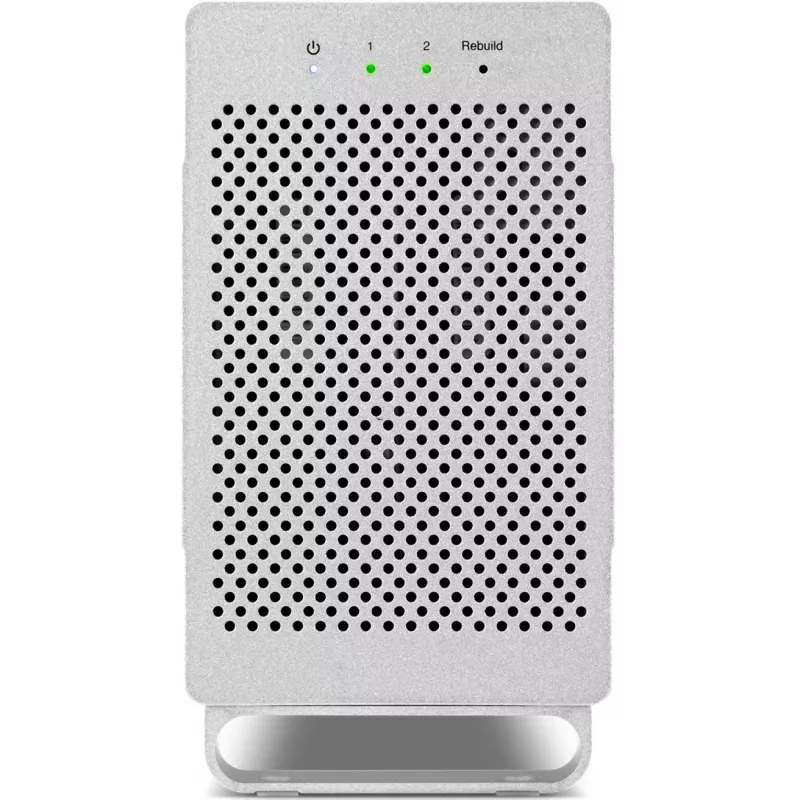HDD dėklas OWC Mercury Elite Pro Dual baltas 2× 3,5 colio SATA diskams, RAID 0/1/SPAN, USB Type‑B