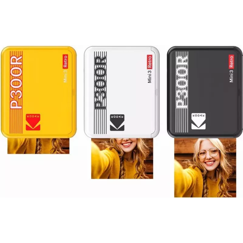 Spausdintuvas Kodak Mini 3 Square Retro Pass Photo Printing Technology Geltonas