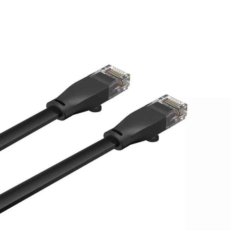 Unitek Ethernet laidas Cat6 UTP RJ45 5 m, juodas, vientisas laidininkas, 250 MHz, auksuoti kontaktai