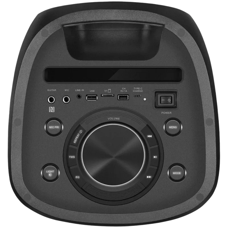Garsiakalbis SVEN PS-1050, juoda (200W, TWS, Bluetooth, FM, USB, microSD, LED ekranas, 7200mAh)