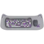 Belaidis klaviatūros ir pelės rinkinys CANYON HSET-W6 Kitty Edition – violetinė