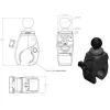 Gnybtų pagrindas RAM Mounts Tough-Claw Small RAP-B-400U, kompozitinis, 2,54 cm rutulys, juodas