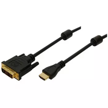 Logilink - Vaizdo kabelis - HDMI / DVI - 30 AWG - HDMI, 19 kontaktų (V) - DVI-D (V) - 2 m - Dviguba izoliacija - Juoda (CH0004)