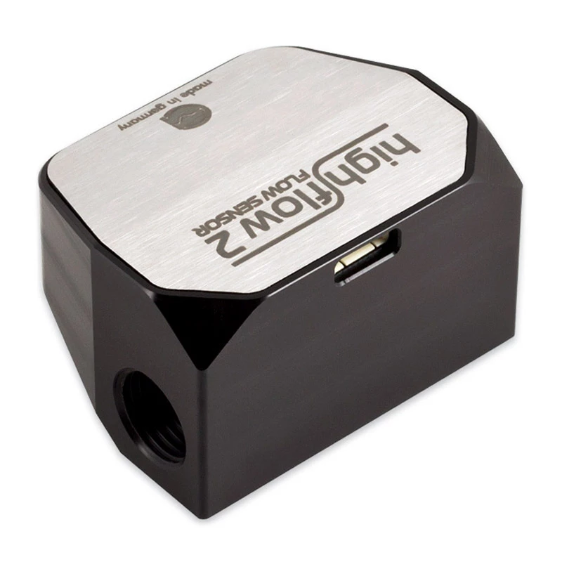 Srauto jutiklis Aqua-Computer Durchflusssensor high flow 2, 2x G1/4 – sidabrinė/juoda