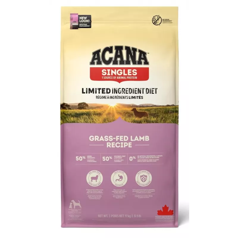 ACANA Singles Grass-Fed Lamb - sausas šunų maistas - 17 kg