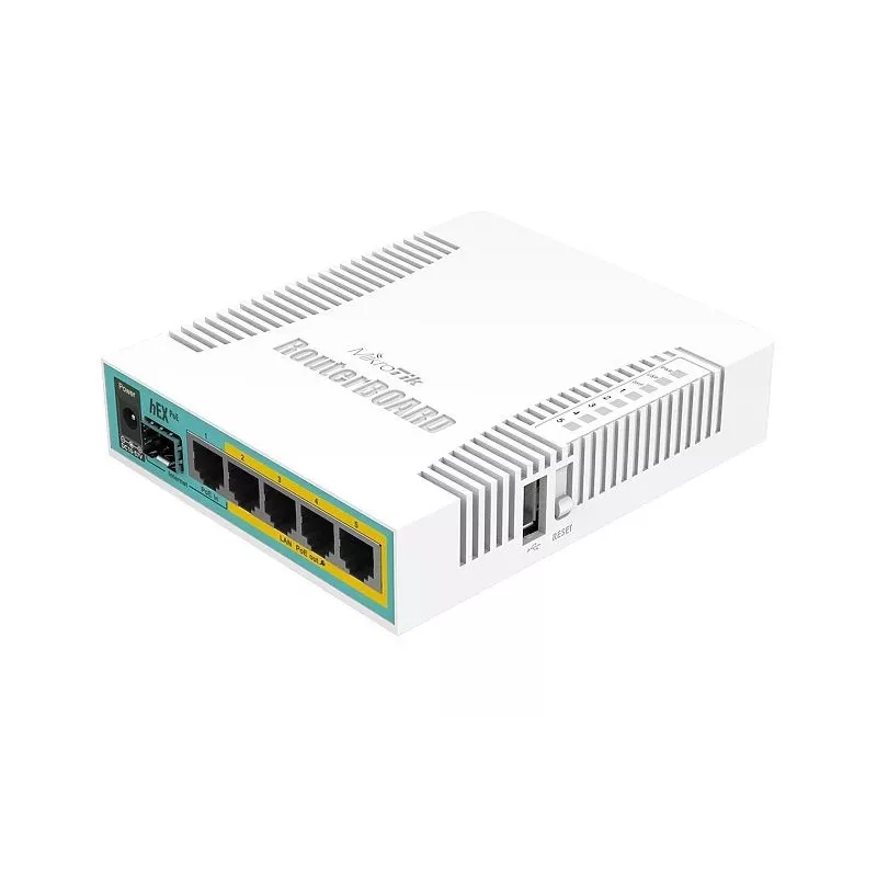 Mikrotik hEX PoE laidinis maršrutizatorius Baltas