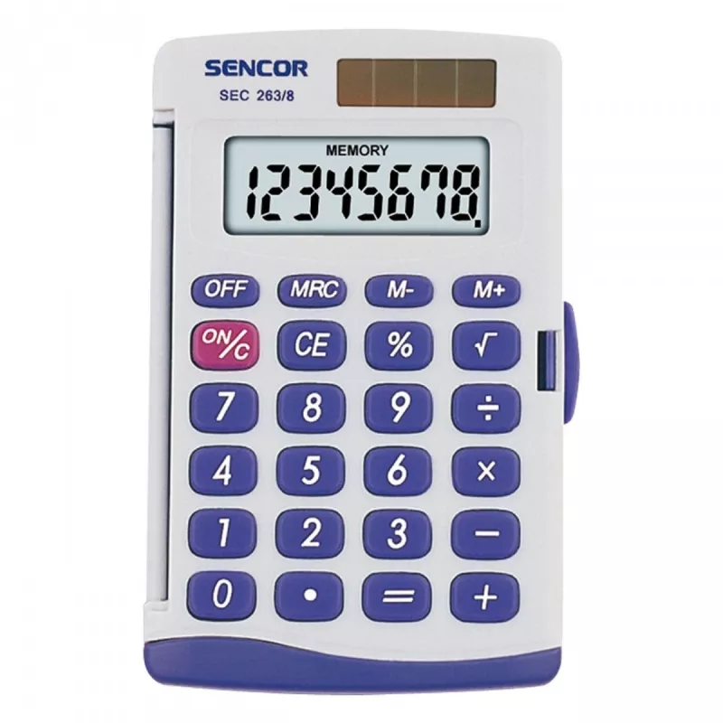 Pagrindinis skaičiuotuvas Sencor SEC 263/8 Pocket pilkas