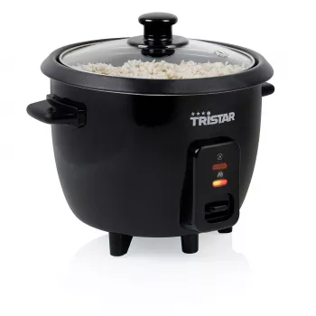 Ryžių viryklė Tristar RK-6141, 0,6 L talpa, 300 W, juoda, mygtukinis valdymas