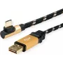 ROLINE 11.02.9060 USB laidas 0,8 m USB 2.0 USB A USB C juoda - auksinė (11.02.9060)