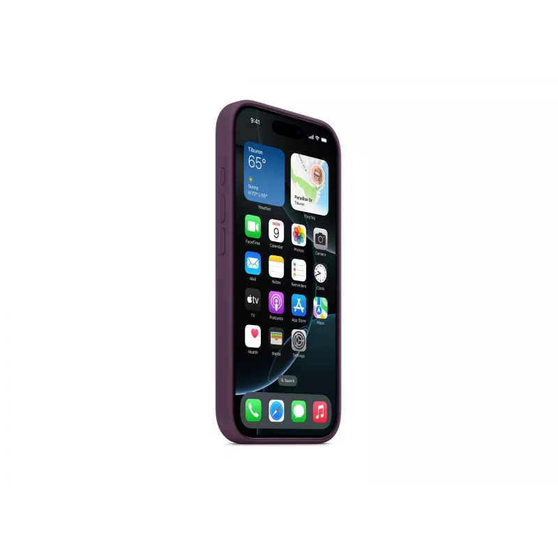 Apple iPhone 16 Pro silikoninis dėklas su MagSafe - slyvinis