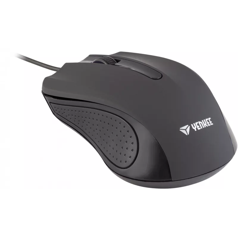 USB laidinė pelė, 3 mygtukai, gumuotas paviršius, 1000DPI