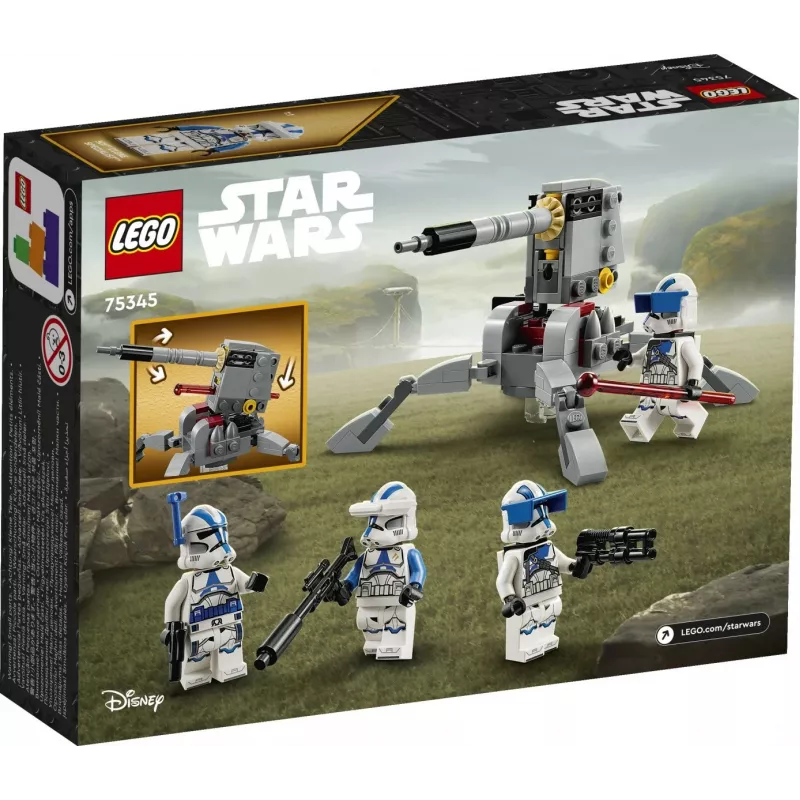LEGO 75345 Star Wars 501-osios klonų karių kovos rinkinys, statomas žaislas