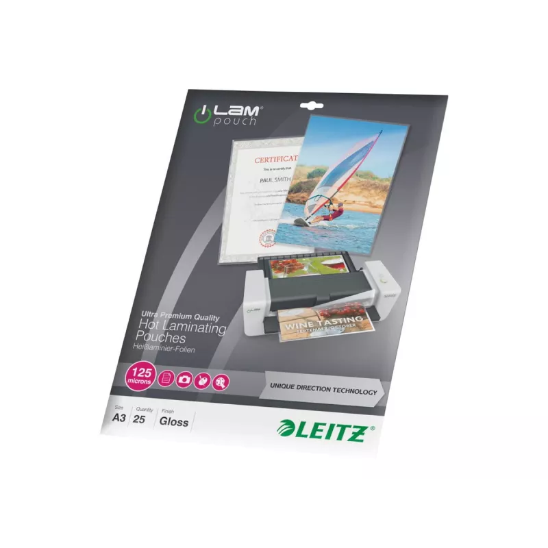 Laminavimo plėvelės LEITZ iLAM UDT 468×344 mm blizgios PET/EVA 25 vnt.