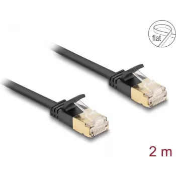 Tinklo kabelis DeLOCK RJ45 Cat.6A kištukas–kištukas U/FTP 2 m juodas