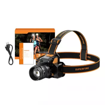 Galvos žibintuvėlis Superfire HL58 350 lm USB, 3 režimai, įkraunamas