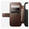 Mobiliojo telefono dėklas Nomad Modern Leather Folio, skirtas iPhone 17 Pro, oda/aliuminis, 16 cm (6,3 colio) rudas, 4 kortelių skyreliai