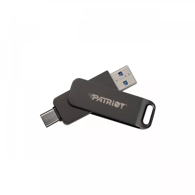 „Flashdrive PATRIOT Rage R550 1TB 100 MB/S USB A+C Swivel Design (PE1TR550DSAD) juoda“
