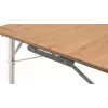 Outwell Custer L Brown stovyklavimo stalas — Bambuko viršus, Aliuminio rėmas, 700×1200 mm, 11,5 kg
