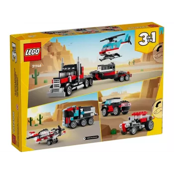 LEGO Creator 2-in-1 Flatbed Truck with Helicopter set 31146, keičiama konstrukcija vaikams