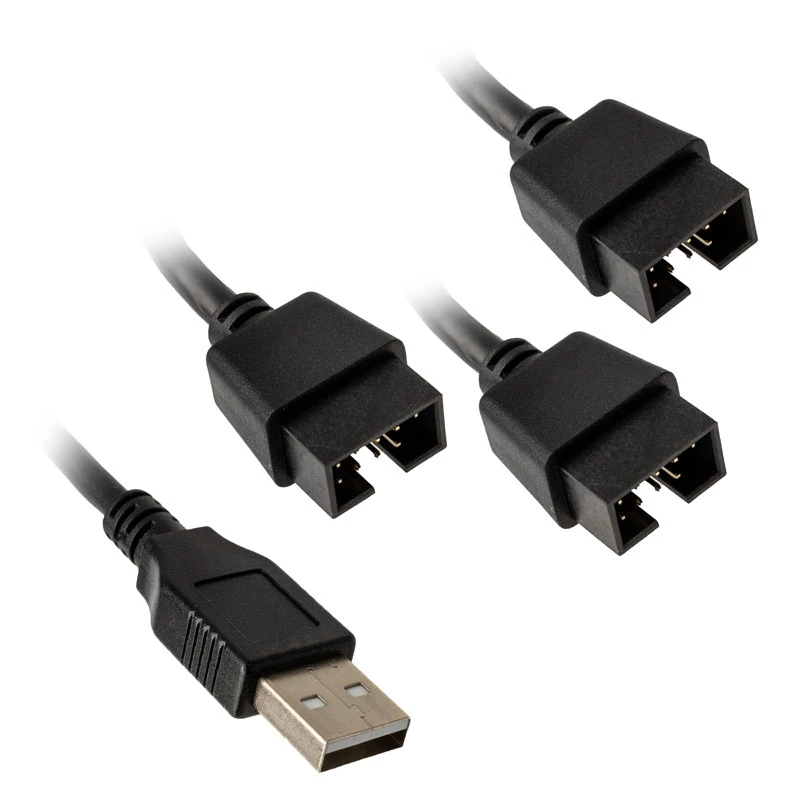 USB šakotuvas Lian Li PW-U2TPAB Type A kištukas 1 į 3 IDC 9 kontaktų