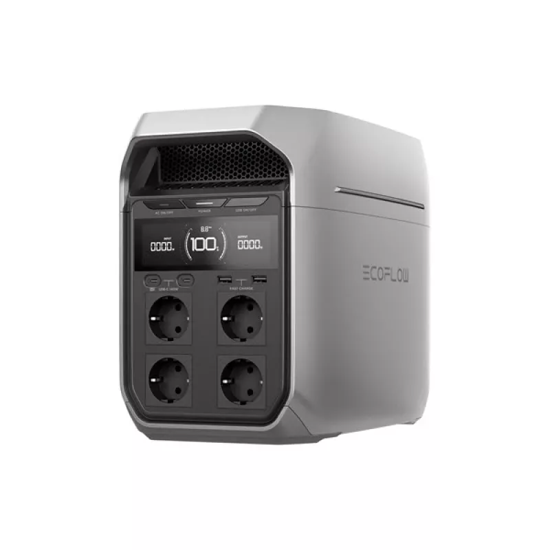 Nešiojama elektrinė EcoFlow DELTA 3 Plus — LiFePO4 1024 Wh, 1800 W, 4 AC lizdai, 12,5 kg
