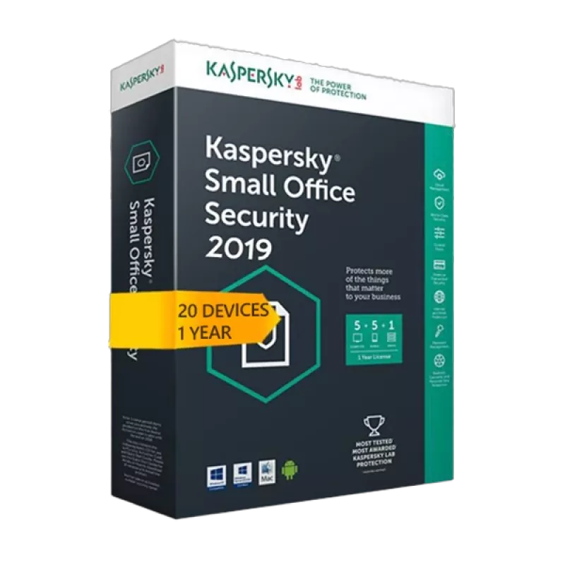 Kaspersky Small Office Security v8 20 staliniams, 20 mobiliesiems, 2 serveriams 1 METAI EU