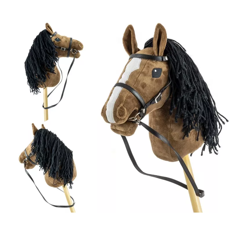 Arkliukas ant pagaliuko Hobby Horse tamsiai rudas