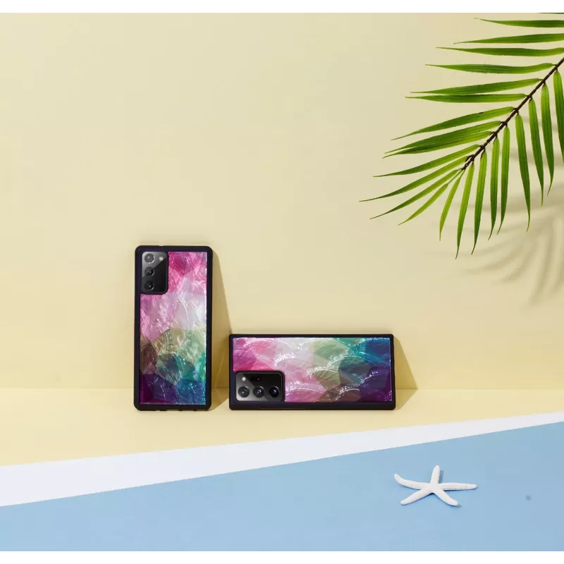 Apsauginis telefono dėklas iKins Samsung Galaxy Note 20 — vandens gėlė, juodas